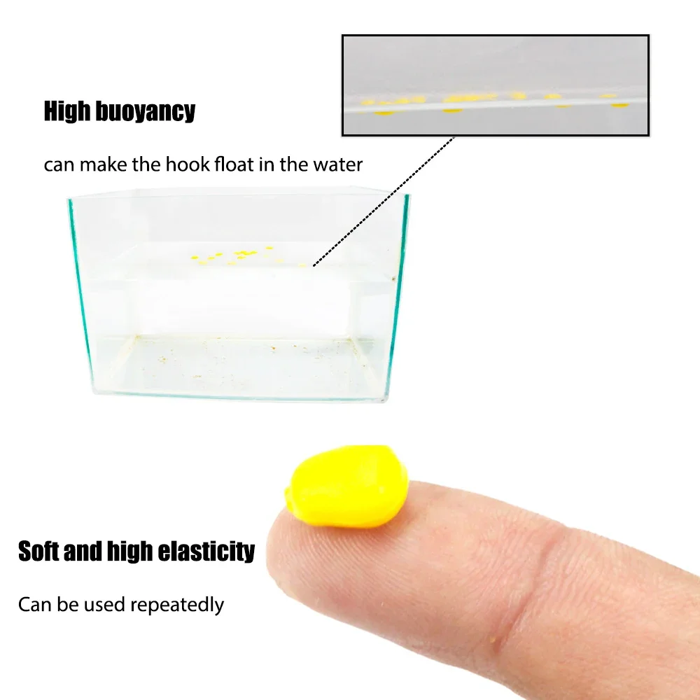 Señuelo de pesca de 50/100 piezas, cebos artificiales flotantes de maíz con sabor a maíz, cebo suave, accesorios de aparejos de pesca, 5 colores - imagen 2
