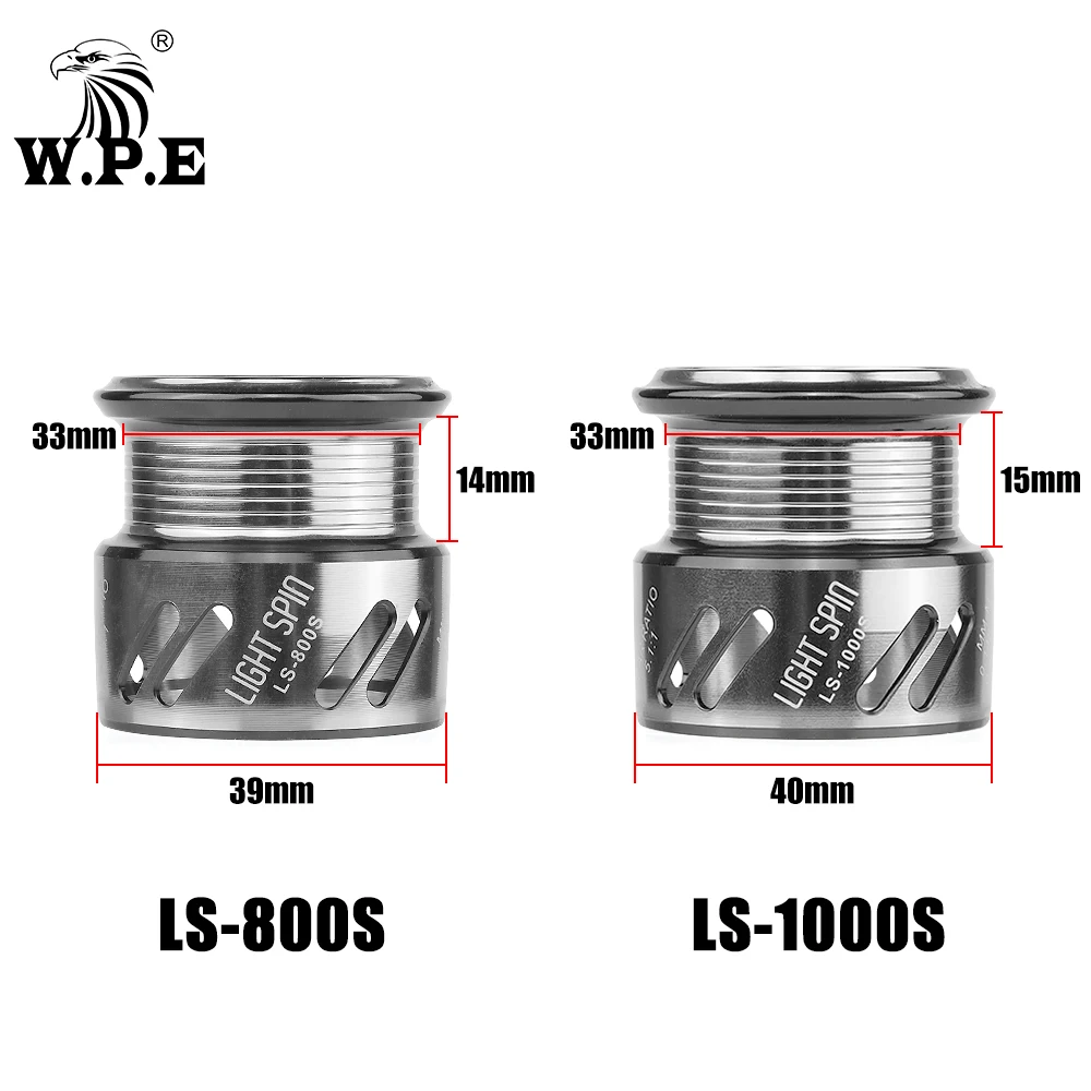 W.P.E LS-carrete de pesca giratorio 800S/1000S, carrete de cuerpo ligero, 5 + 1, rodamientos de bolas 4,8: 1/5, 1:1, relación de engranaje, carrete de línea de Metal - imagen 3