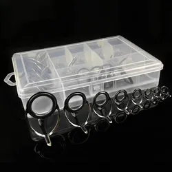 Juegos de guías de caña de pescar, Kit de reparación de puntas, pieza de caña de construcción DIY, anillo guía de caña de pescar de cerámica de acero inoxidable de 8 tamaños, 40 Uds.