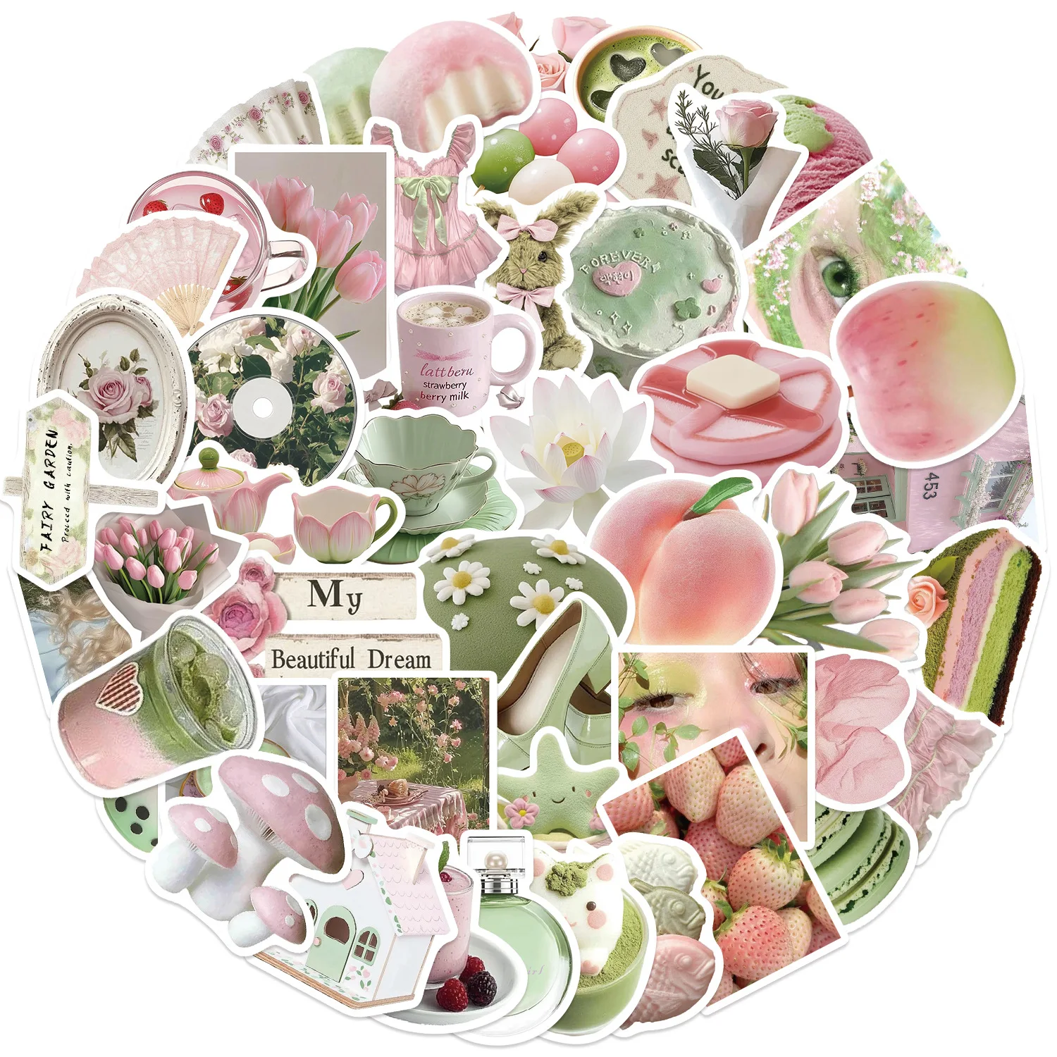 50 Uds. De pegatinas estéticas de arte de ensueño Pastel, bricolaje, teléfono, guitarra, portátil, maleta, taza, pegatinas impermeables - imagen 2