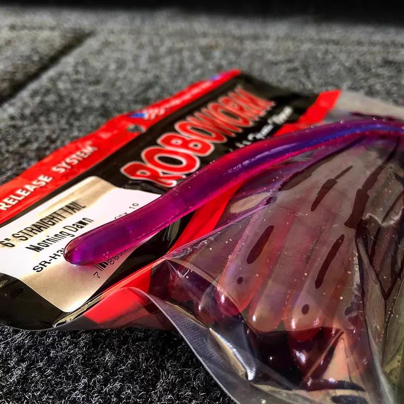 American ROBOWORM cola recta 4,5 pulgadas fideos importados insecto pesca Texas señuelo cebo blando - imagen 2
