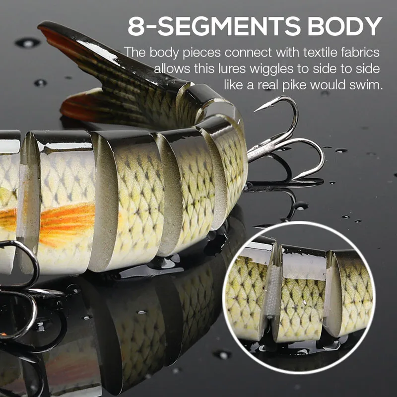Señuelos de Pesca multiarticulados Swimbait Crank Bait, cebo biónico Artificial de hundimiento lento, agua dulce, trucha, lubina, Acce - imagen 5