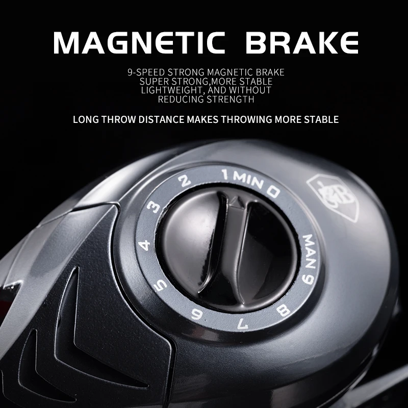 Carrete de Baitcasting SE Cast 7,1: 1, rodamiento cerámico híbrido, arandela de fibra de carbono, sistema de rodamiento doble, carretes de pesca con freno N52 - imagen 5