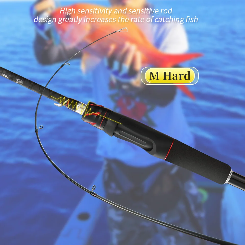 ROLLFISH Power M caña de pescar giratoria de fibra de carbono, 1,8-2,7 M, caña de pescar de lubina de agua dulce y salada, acción rápida + RodBag - imagen 5