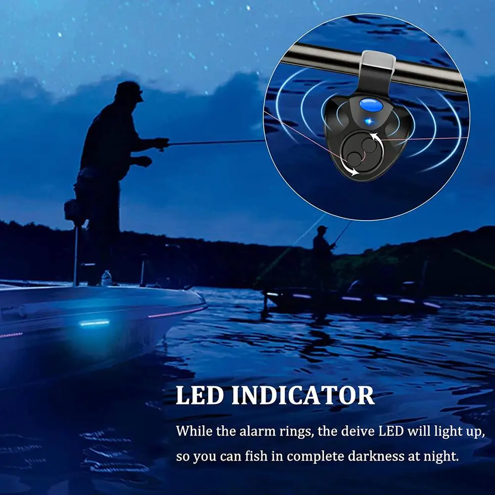 Alarma electrónica para caña de pescar, 2 piezas, diseño de alarma Dual, indicador de mordida de pesca para pesca nocturna - imagen 2