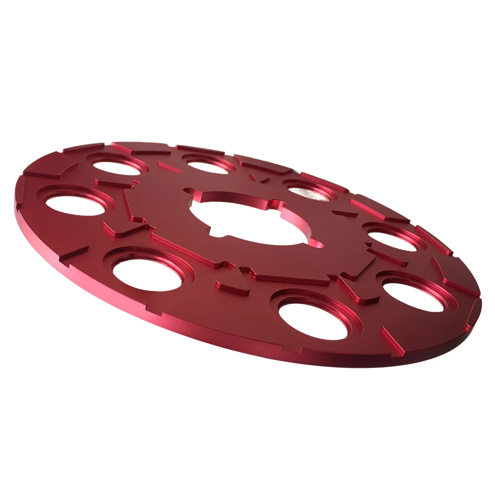 Plomo de disco aluminio anodizado rojo – Corte CNC precisión - imagen 5
