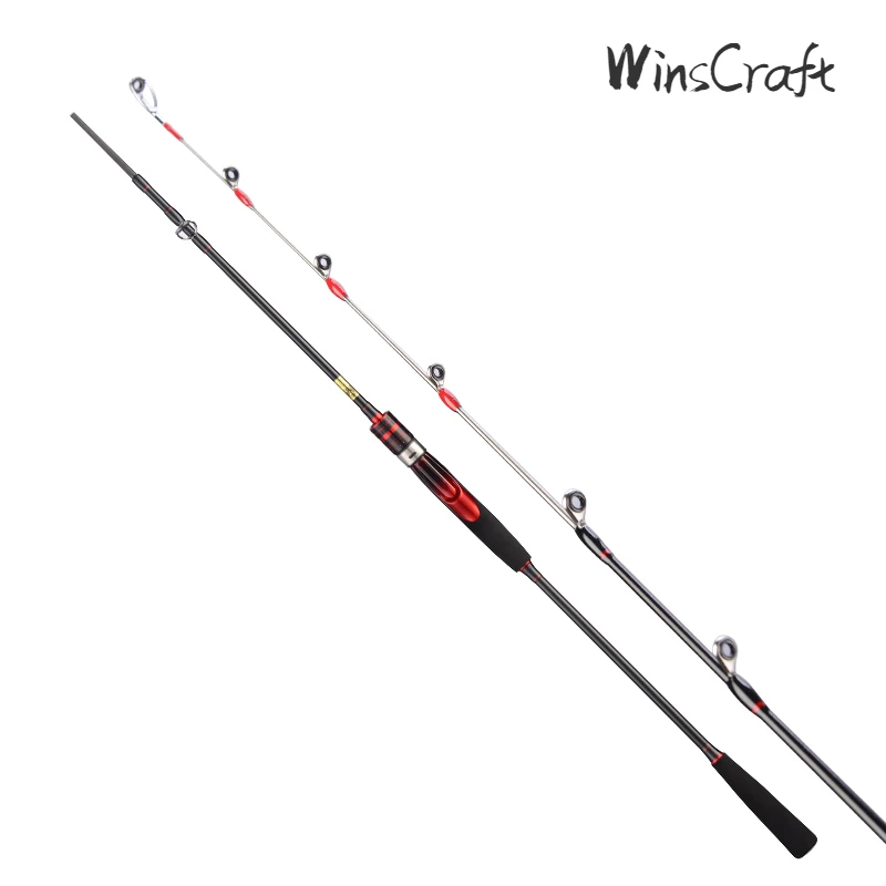 WinsCraft Caña Jigging Ultraligera – Carbono con Punta de Titanio