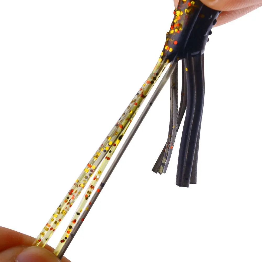 Señuelos de tubo de plástico suave, 10 Uds., 7cm, 3,3g, cebo con falda, brillo multicolor para lubina, Lucio, Pesca de agua dulce y salada - imagen 4