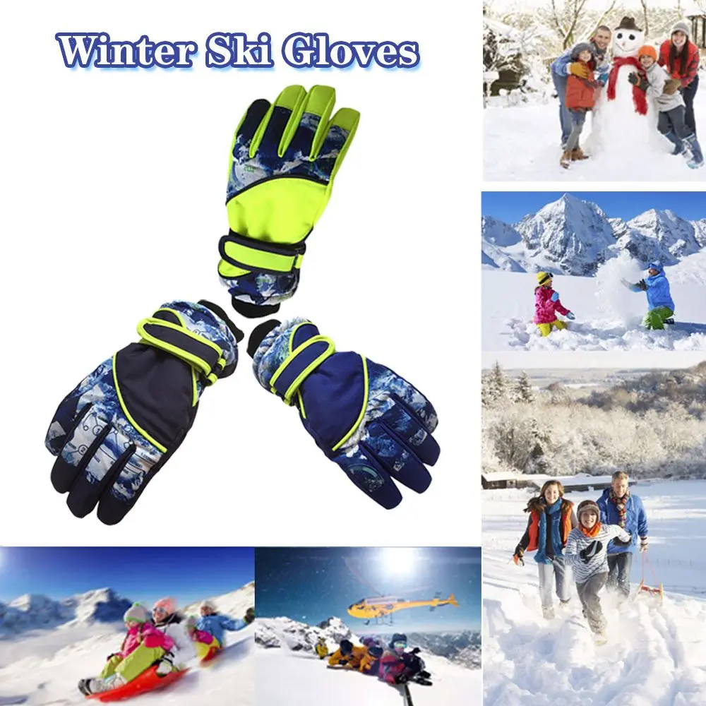 5-8 años 5-8 años de edad dibujos animados impermeable guantes de esquí completos guantes de esquí accesorios de esquí snowboard - imagen 4