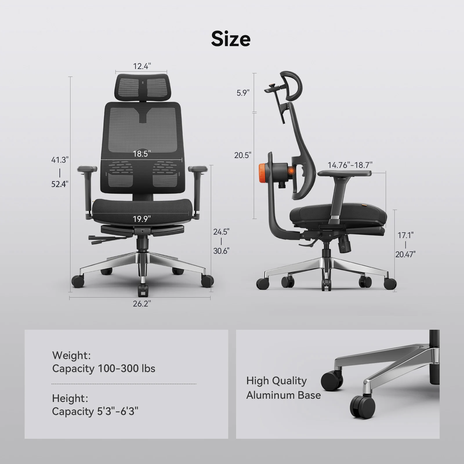 NEWTRAL Silla ergonómica de oficina reclinable con soporte 4D - imagen 3