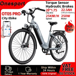 Bicicleta Eléctrica ONESPORT OT05 PRO, Batería de 22.5AH, Neumático de 27.5 Pulgadas, 25KM/H, 250W, Sensor de Torque, Freno Hidráulico, con Aplicación