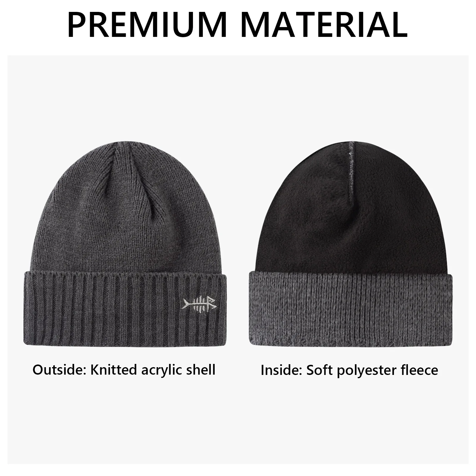 BASSDASH-Gorro con forro polar para hombre y mujer, gorro grueso y cálido de punto con puños, ajuste elástico, Unisex, para invierno - imagen 2