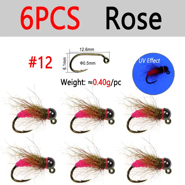 6pcs Rose Size 12