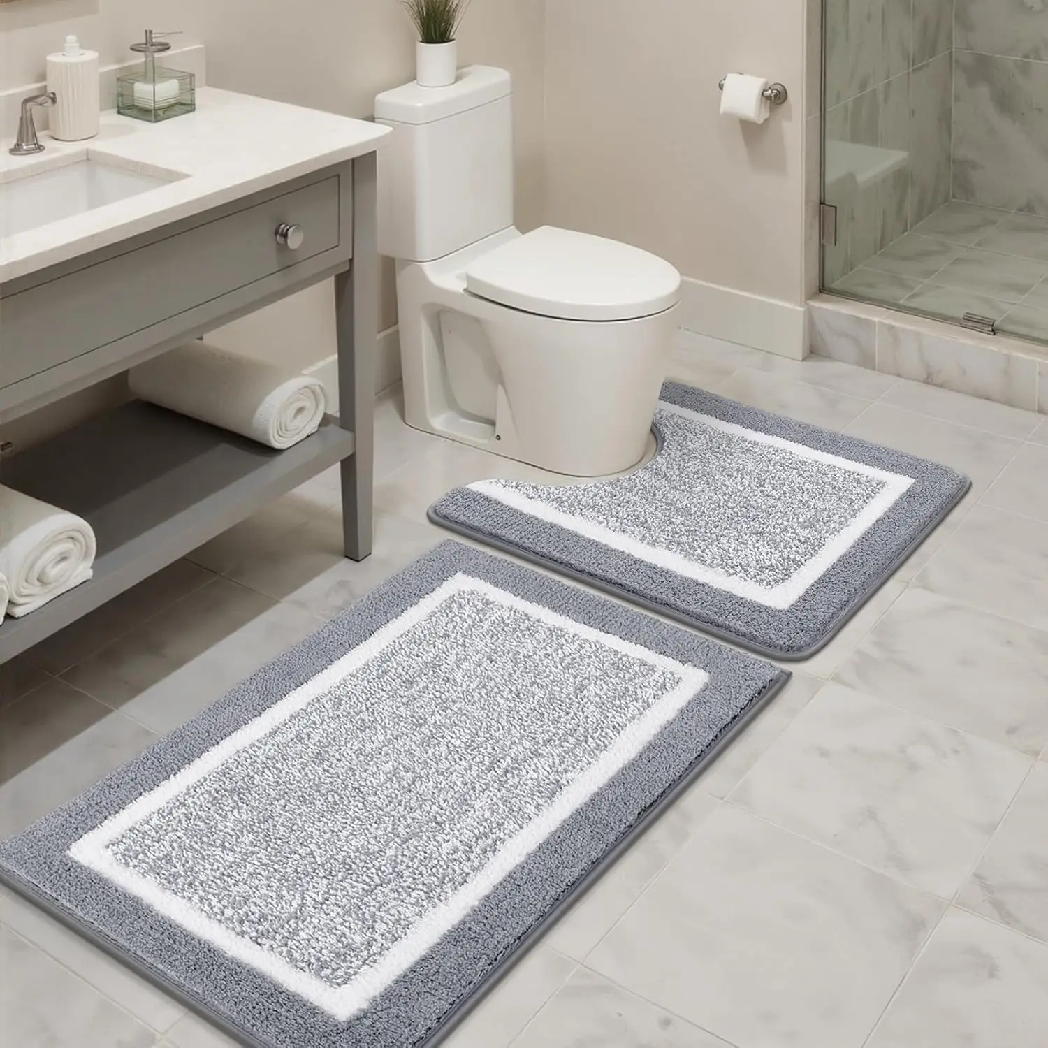 Alfombra de Baño Antideslizante Microfibra Forma U - Secado Rápido - imagen 5
