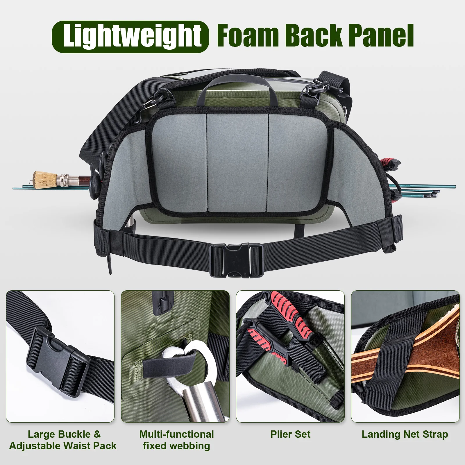 Goture IPX8 100% impermeable bolsa de aparejos de pesca con mosca ligera 840D TPU multifuncional paquete de cintura Halter bolsa de gran capacidad - imagen 5