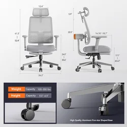 NEWTRAL MagicH-GPRO Silla ergonómica con reposapiés y soporte lumbar