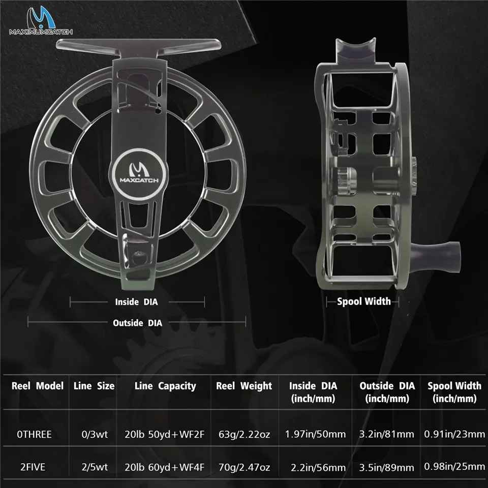 Carrete de pesca con mosca MINIMA MAXIMUMCATCH aluminio CNC clicker - imagen 2