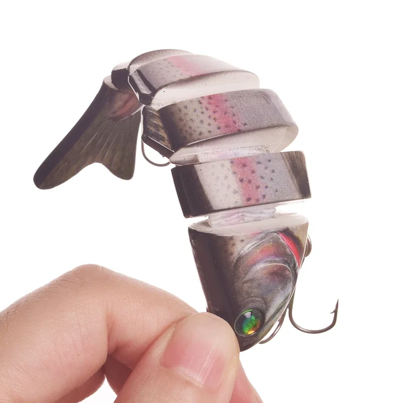 Señuelo de pesca multisecciones, 6 segmentos, 10cm, 20g, Wobbler articulado, Crankbait, cebo duro Artificial con anzuelo, aparejos de natación, 1 ud.