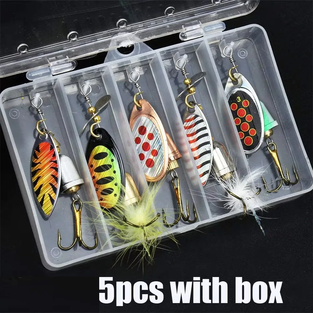 5 unids/lote señuelo de pesca Spinner cebo campana de cobre señuelos de Metal artificiales 7,7g cebos compuestos lentejuelas de rotación - imagen 2