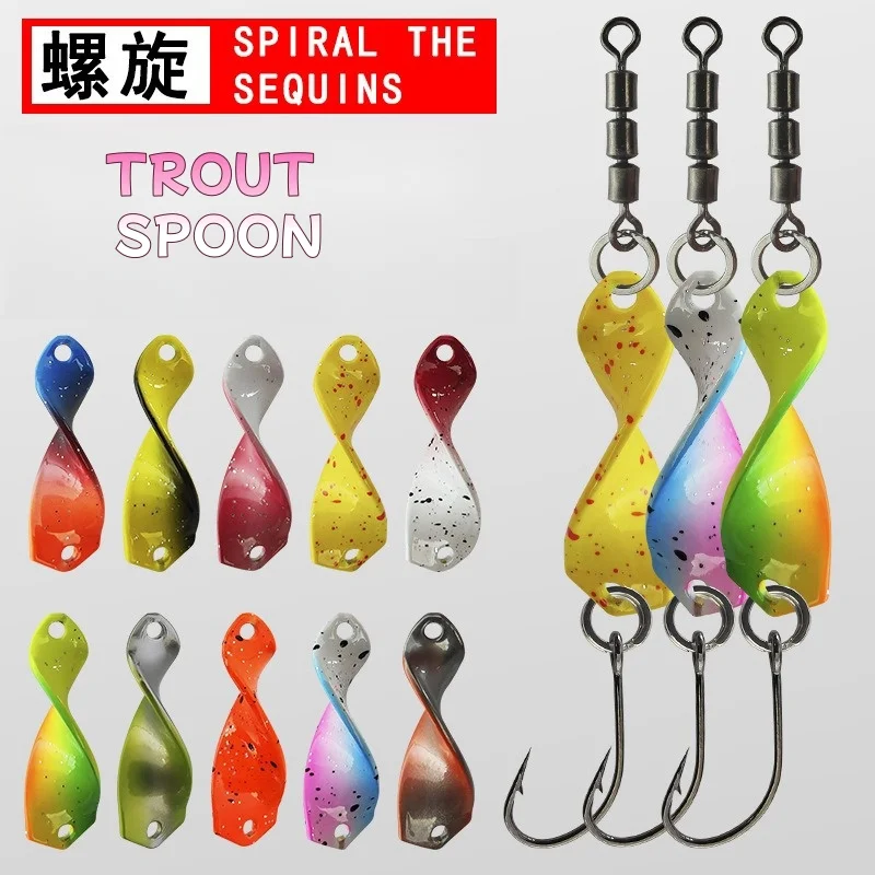 MUKUN plantilla de Metal trucha pesca cuchara señuelos Jigging cebos 2,5g Artificial Spinner cebos duros para trucha - imagen 2