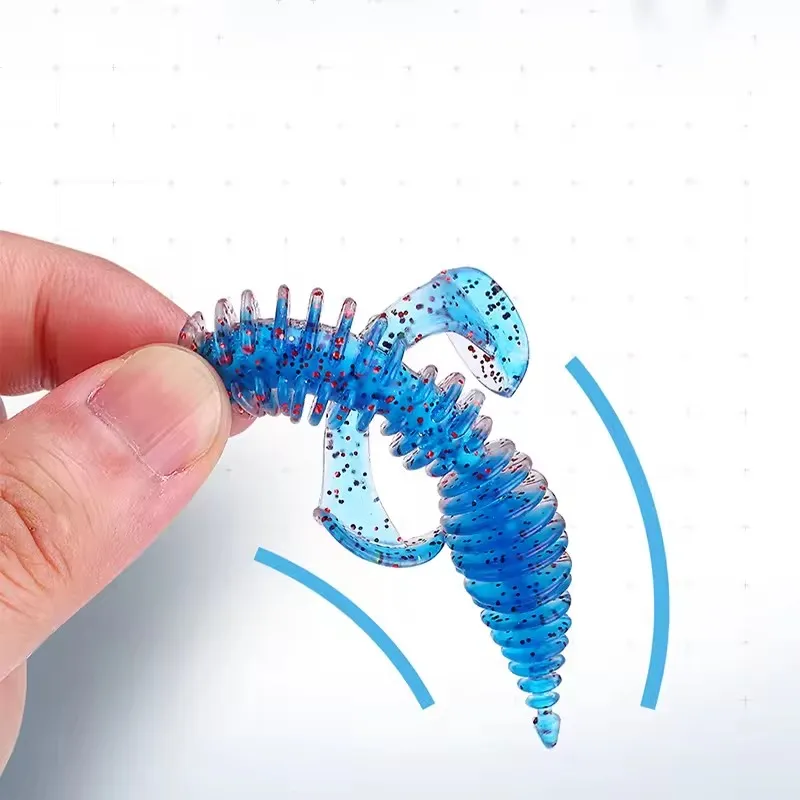 WEIHE 5 uds 7cm/3g 5 colores TPE señuelo de pesca suave cebo de pesca suave con alas chirriantes dentro de señuelos de cola de pin para plataformas - imagen 4