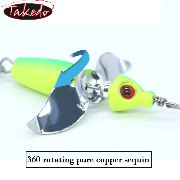 TAKEDO LX04 45MM 11G hélice señuelo de pesca Spinner cuchara cebo Jigbait Wobbers señuelo Swimbait para lubina trucha Pike - imagen 3