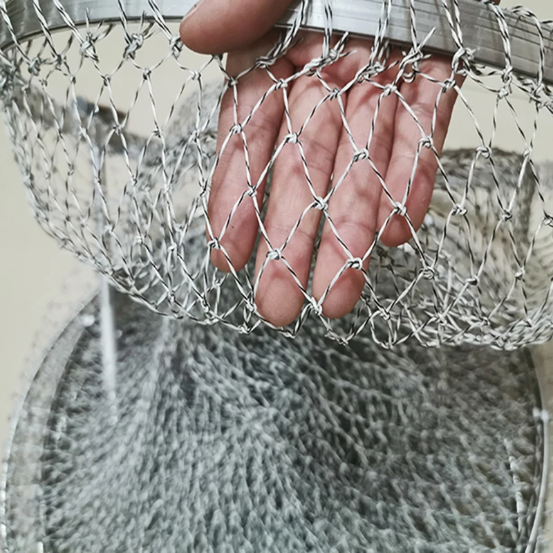 Lawaia-red de aterrizaje de pesca hecho a mano, línea trenzada gris, red de mano plegable, jaulas de red de secado rápido, anillos de acero inoxidable, equipo de pesca - imagen 4