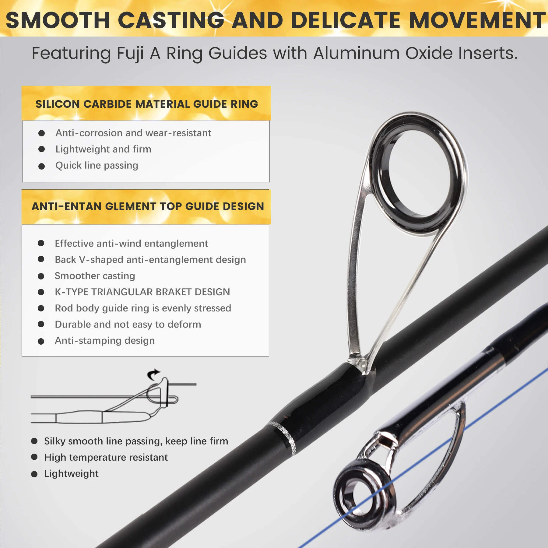 Caña de pescar de 9KM, 1,8 m/1,98 m/2,1 m/2,4 m, caña de pescar giratoria de fibra de carbono ultraligera, caña de pescar de viaje UL/ML/M/MH - imagen 4