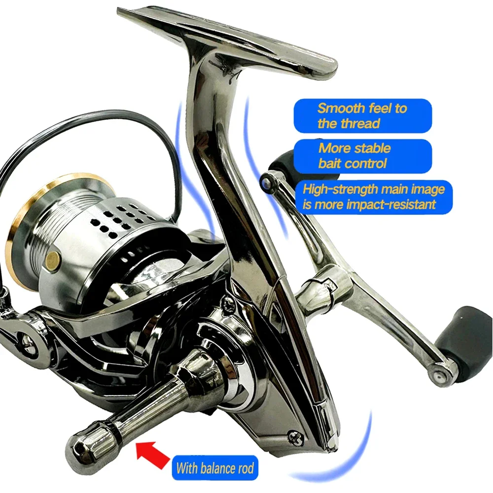 Carrete de pesca Baitcasting de alto rendimiento, fuerza máxima de arrastre de 8KG, relación de engranaje 5,2: 1, carrete poco profundo de Metal para señuelo/herramienta de pesca en el mar - imagen 4
