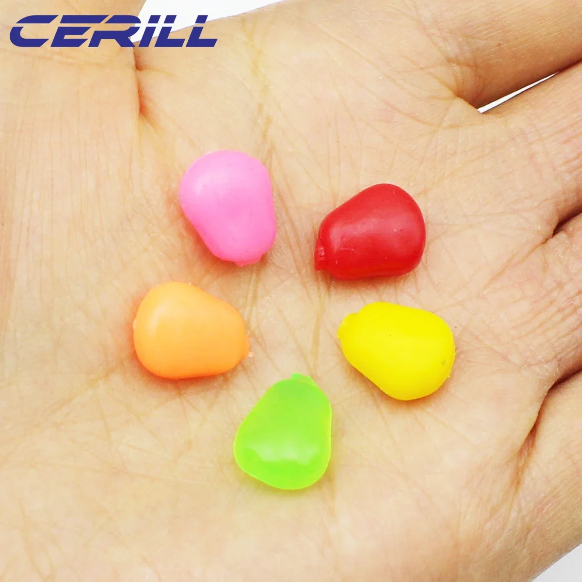 Ceril-cebo de maíz de silicona flotante, cebo de pesca suave, gusano Artificial, carpa, Swimbait falso, olor a crema, 1cm, 0,4g, 50 unids/lote por bolsa - imagen 3