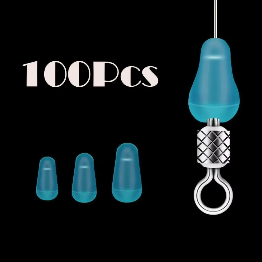 100 unids/lote, frijoles espaciales de goma de alta calidad, carpa marina, pesca con mosca, tapón ovalado de goma azul, flotador de pesca, Bobber de pesca