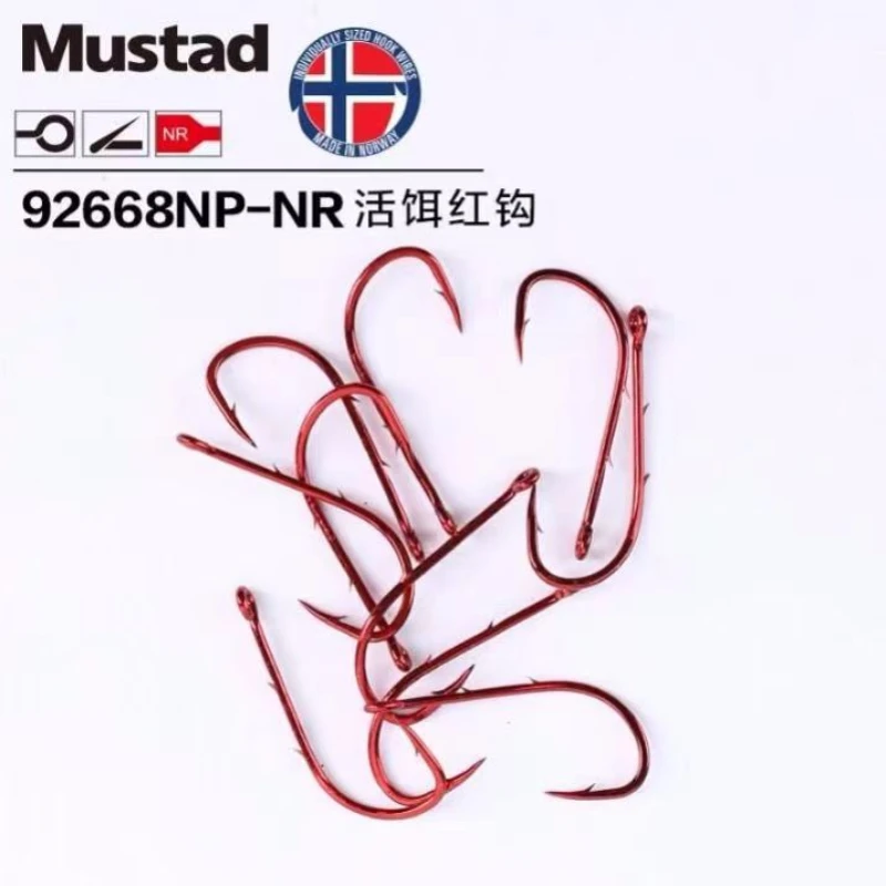 Original Mustad Fishing Hooks Double Barbed Hooks for Live Bait Casting Fishing 92668 High Carbon Steel Hook Eel Fish Hook Pesca - imagen 3