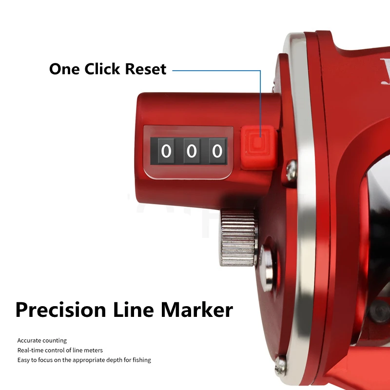 ZYZ rueda de tambor con pantalla Digital, carrete de pesca de barco de mar profundo con conteo de precisión, taza de alambre de gran capacidad, carrete de pesca de plantilla de agua salada - imagen 4
