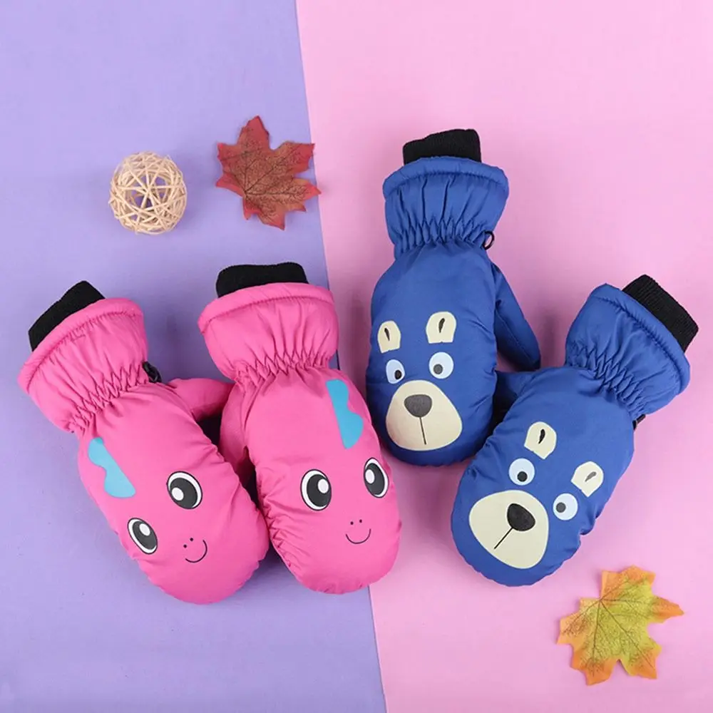 Guantes de esquí gruesos y cálidos para niños, manoplas impermeables antideslizantes con dibujos animados, bonitos guantes deportivos de invierno para niños y niñas de 5 a 8 años - imagen 5