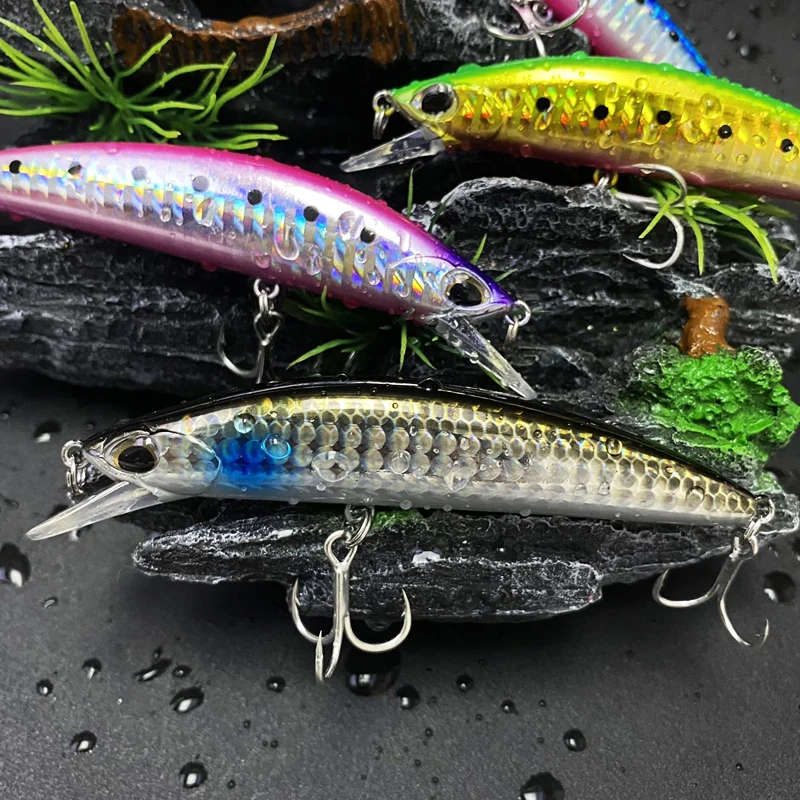 Señuelos de pececillo de hundimiento pesado, 26g, 90mm, láser UV, cebos duros artificiales, Trolling, Wobbler, agua salada, lubina, equipo Jerkbait - imagen 3