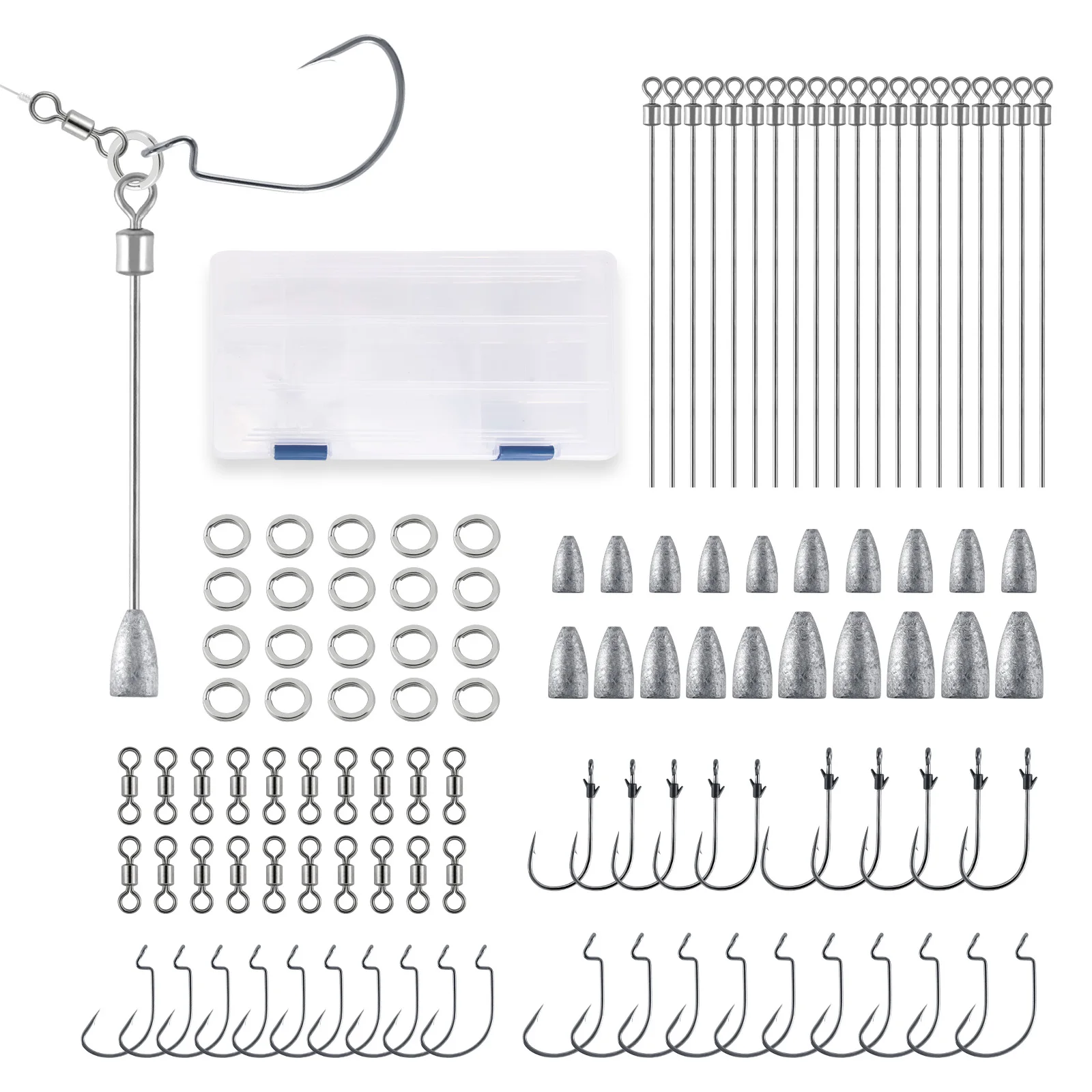 Kit aparejos Tokio para lubina – Anzuelos EWG y plomos bala