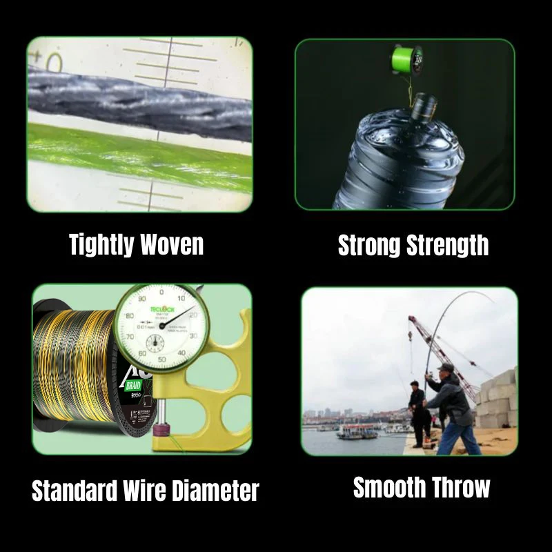 Línea de pesca de carpa PE X12 mejorada, 300/500/1000M, 12 hebras trenzadas, multifilamento súper fuerte resistente al desgaste, alambre de agua salada marina - imagen 5