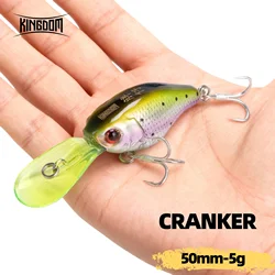 Señuelos de pesca Kingdom Minnow, 5g, 50mm, hundimiento lento, Crankbaits, cebo Artificial, Wobblers duros para pesca de lubina de agua dulce