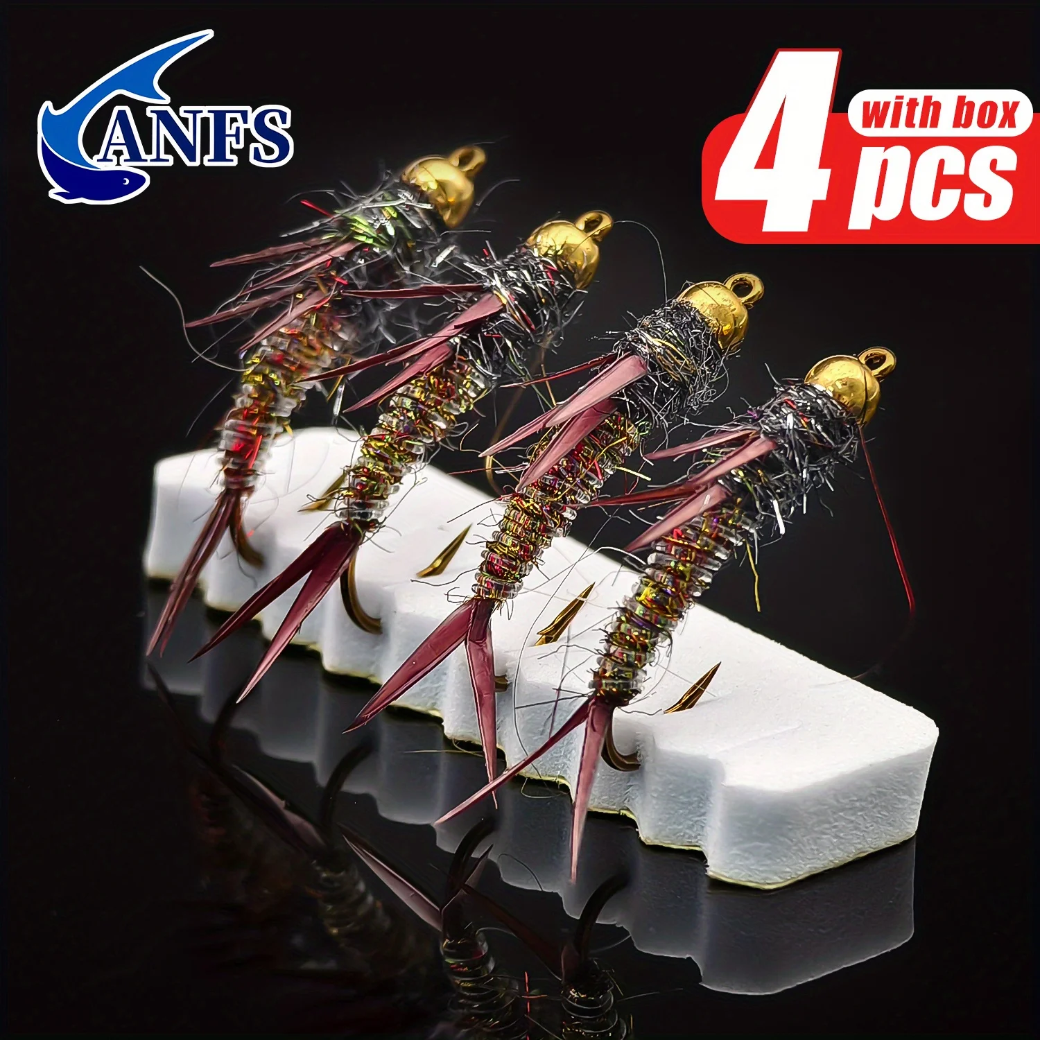 ANFS Kit Moscas Ninfa Cobre para Pesca con Mosca