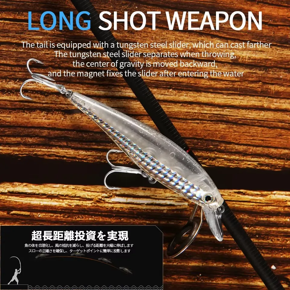 Bearking Perfect Action Minnow, aparejos de pesca al por menor, nuevo modelo, 65mm/5g, cebo suspendido de buceo de 0,8-1,2 m, 5 colores para elegir - imagen 5