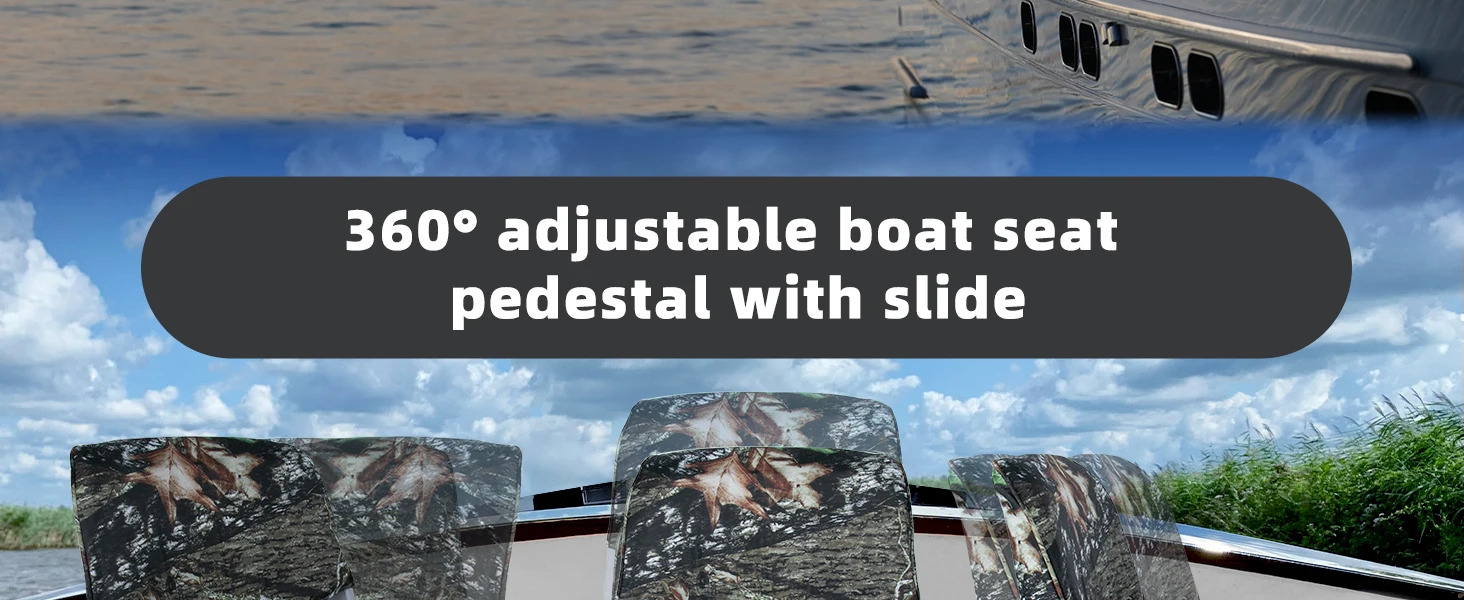 Pedestal de aluminio para asiento de barco instalado en embarcación