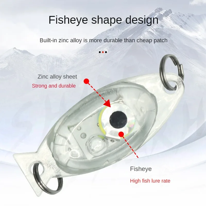 Mini señuelo de pesca de 5 piezas, luz LED de gota profunda, forma de ojo bajo el agua, cebo de pesca de calamar, señuelo luminoso para atraer peces - imagen 2
