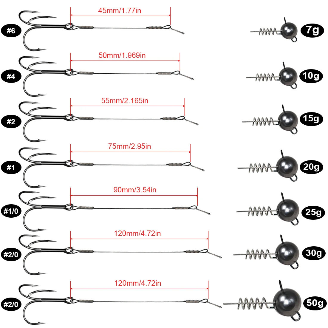 Plataforma Stinger de Pike de 9KM, ganchos de cabeza de plantilla Stinger Screwball con gancho triple para accesorios de Swimbait de señuelo suave de goma - imagen 2