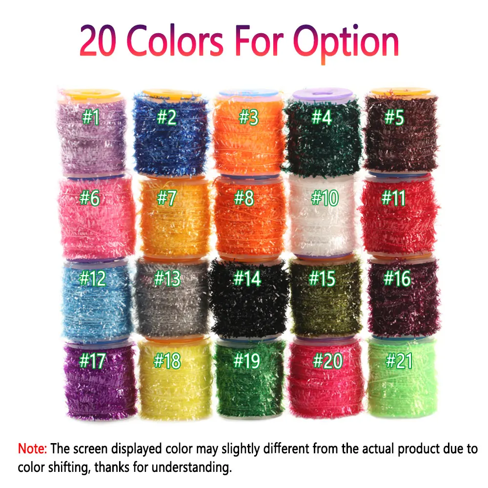 Bimoo, 1 carrete, atado de moscas, Material de chenilla de hielo para atar ninfas, serpentina, mosca, marabú, plantilla de hielo, moscas, pesca en el mar, lubina, señuelos - imagen 5