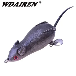 Señuelo de Pesca de ratón de silicona, cebo Artificial de 17g y 70mm, señuelo Topwater, cebos blandos, Wobblers de Pesca, lubina, Rana, Lucio, WD-454, 1 ud.