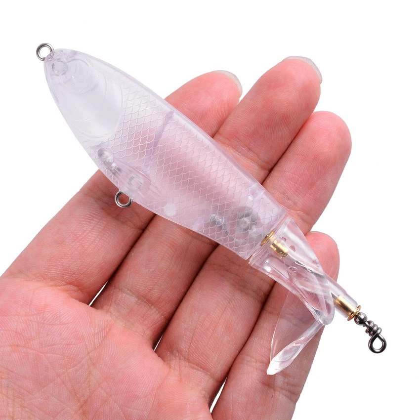 Whopper Popper-señuelo de pesca Topwater, cebo duro Artificial, ojos 3D, Plopper, cola giratoria suave, aparejos de pesca, 10,5 cm, 17g, 1 ud.