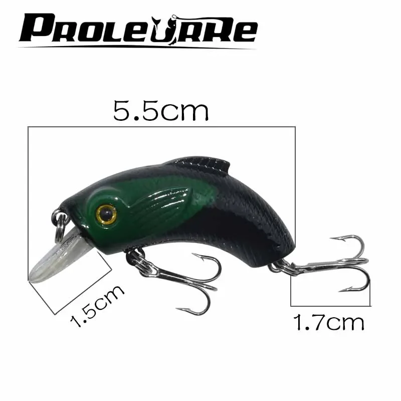 Señuelo de pesca Crankbait de plástico, 5,5 cm, 9g, Wobbler para cebo de pesca, manivela Isca Artificial para Lucio, pececillo láser flotante, 1 ud. - imagen 2