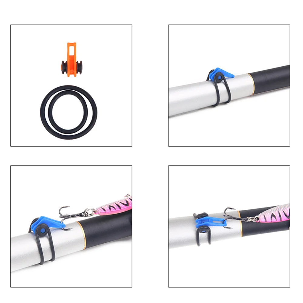 10 unids/lote de anzuelo de pesca de plástico portátil, soporte seguro para caña de pescar, herramienta para caña, accesorios de soporte de seguridad para fundición de cebo - imagen 3