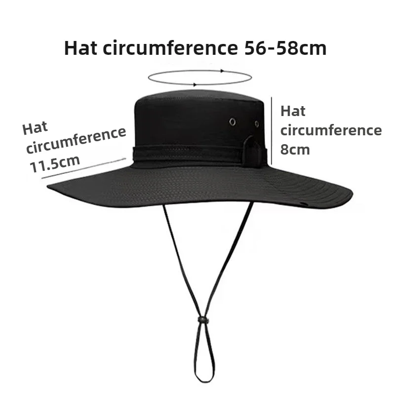 Gorros de pesca ajustables para senderismo, Camping, gorras informales para exteriores, protección solar, sombrilla transpirable, sombreros plegables para hombres y mujeres - imagen 3