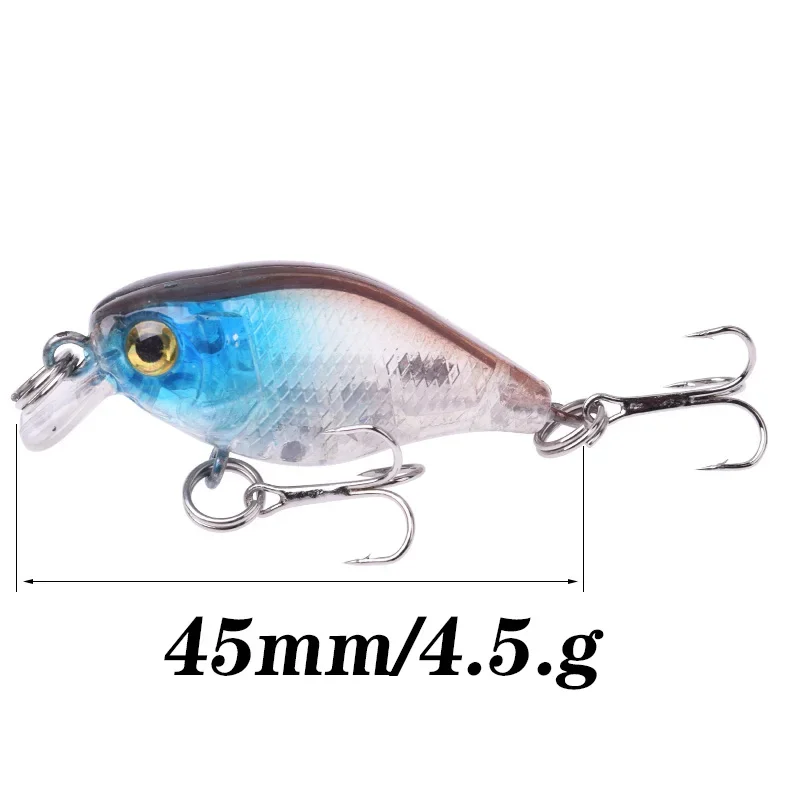 Señuelo de pesca Wobbler con manivela, 45mm, 4g, Japón, Mini Crankbaits flotantes, trucha, lubina, cebo duro de plástico Artificial, aparejos de Lucio, 1 ud.
